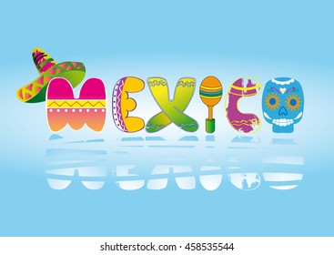 Mexico design over colorful background, vector illustration