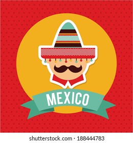Mexico design over red background, vector illustration