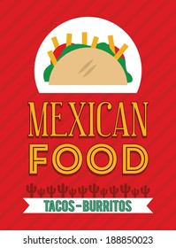 Mexico design over red background, vector illustration