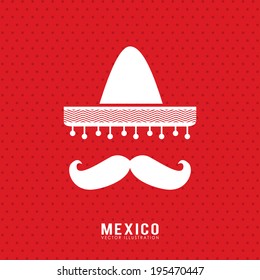 Mexico design over red background,vector illustration