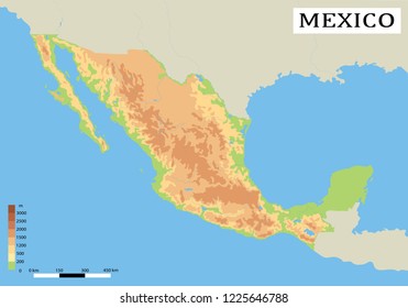 1,387 Mexico physical map Images, Stock Photos & Vectors | Shutterstock