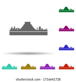 Mexico detailed skyline multi color icon. Simple glyph, flat vector of cities icons for ui and ux, website or mobile application