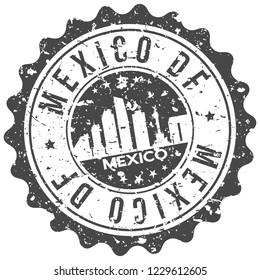 Mexico DF Travel Stamp Icon City Design Tourism Export Seal