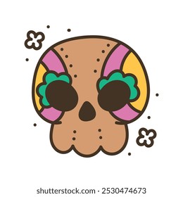 Ilustração México Doodle - Caveira de Calavera