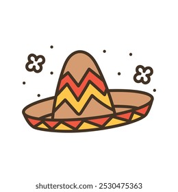 Ilustração México Doodle - Chapéu Sombrero