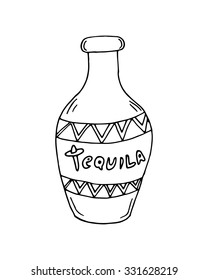 Mexico doodle tequila for web, posters, banner and other