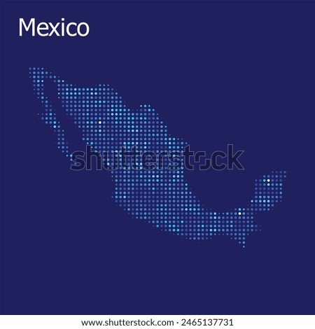 mexico dotted map blue bg