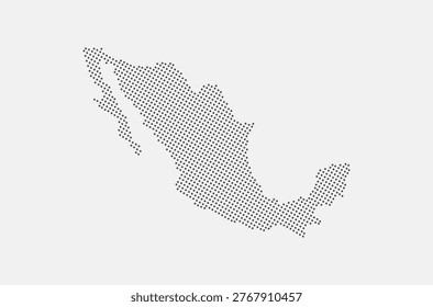 Mexico dotted map isolated on a white background. Mexico Map background. Map of Mexico with dots. Vector illustration