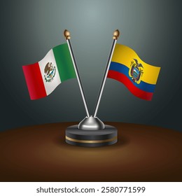 Mexico and Ecuador table flags relation with gradient backgrund