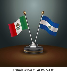 Mexico and El Salvador table flags relation with gradient backgrund