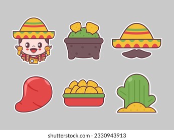 mexico element vector collection with different objects