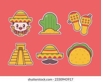 mexico element vector collection with different objects