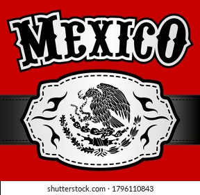 Mexico emblem Western style, Mexican theme vector design.