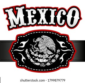 Mexico emblem Western style, Mexican theme vector design.