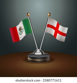 Mexico and England table flags relation with gradient backgrund