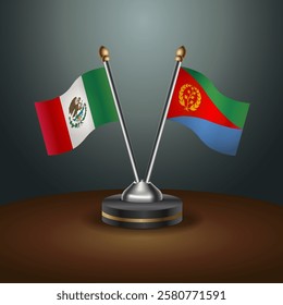 Mexico and Eritrea table flags relation with gradient backgrund