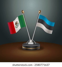 Mexico and Estonia table flags relation with gradient backgrund