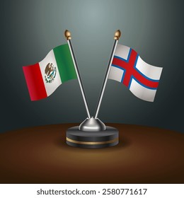 Mexico and Faroe Islands table flags relation with gradient backgrund