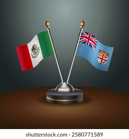 Mexico and Fiji table flags relation with gradient backgrund