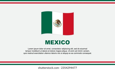 mexikanische Flagge Abstraktes Hintergrunddesign Vorlage. Mexico Independence Day Banner Social Media Vektorgrafik. Mexiko-Design