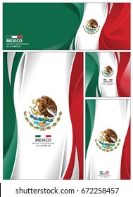 Mexico flag abstract colors background. Collection banner design. brochure vector illustration.