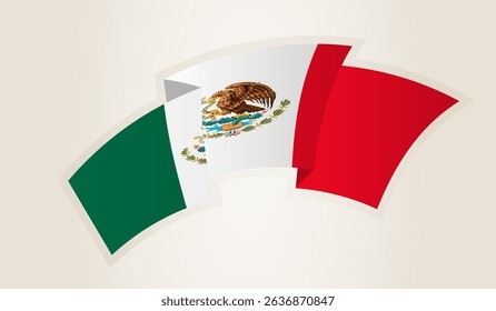 Mexico Flag in Abstract Ribbon Shape, National Symbol of the Mexico. This vector is ideal for use in national events, Independence Day, international sports competitions.