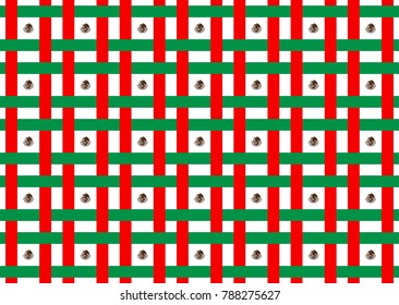 Mexico flag abstract seamless pattern. Vector and Illustration.