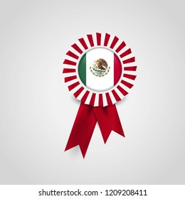 Mexico flag badge design vector