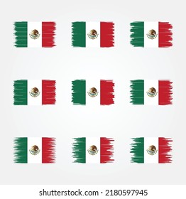 Mexico Flag Brush Collection. National Flag