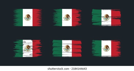 Mexico Flag Brush Collection. National Flag