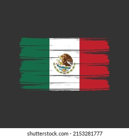 Mexico Flag Brush. National Flag