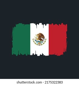 Mexico Flag Brush. National Flag