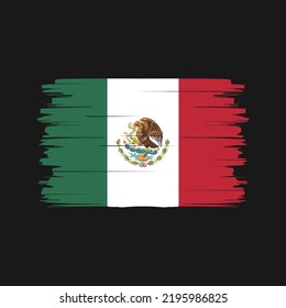 Mexico Flag Brush. National Flag