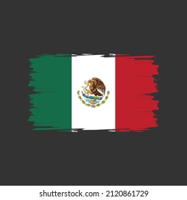 Bandera de México con fondo de pincel