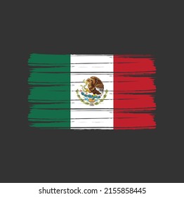 Mexico Flag Brush Strokes National Flag Stock Vector (Royalty Free ...