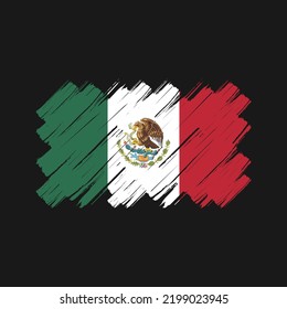 Mexico Flag Brush Strokes. National Flag