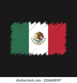 Mexico flag brush strokes painted 