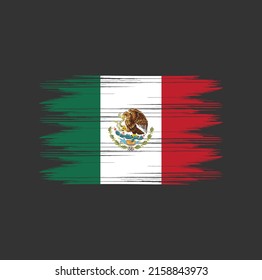 Mexico Flag Brush Vector Illustration