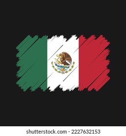 Ilustración del vector del pincel de bandera de México