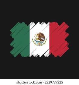 Ilustración del vector del pincel de bandera de México