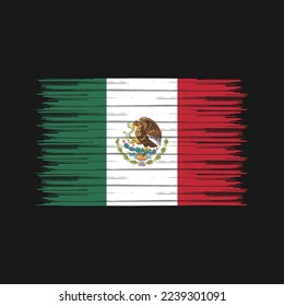 Mexico Flag Brush Vector Illustration