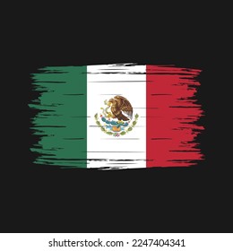 Mexico Flag Brush Vector Illustration