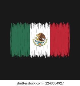 Mexico Flag Brush Vector Illustration