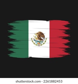 Mexico Flag Brush Vector Illustration