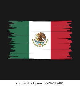 Mexico Flag Brush Vector Illustration