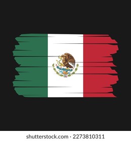 Mexico Flag Brush Vector Illustration