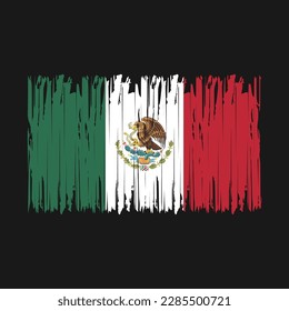 Mexico Flag Brush Vector Illustration