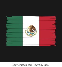 Mexiko-Flagge - Vektorgrafik mit Pinselstrich
