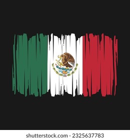 Mexico Flag Brush Vector Illustration