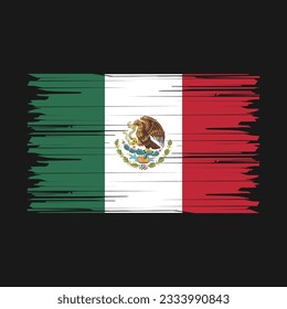 Mexico Flag Brush Vector Illustration